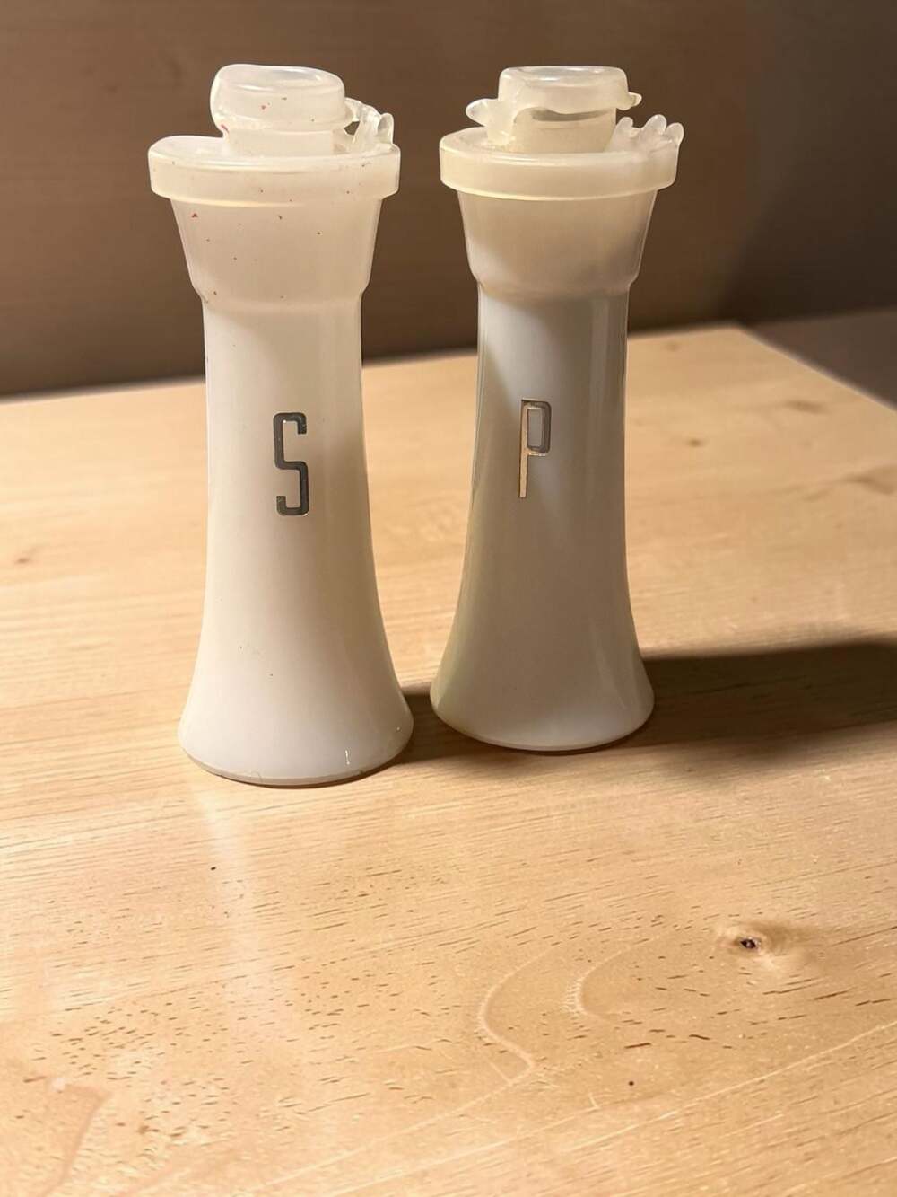 Vintage Tupperware Hourglass Salt and Pepper Shakers White